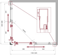Душевой уголок BelBagno UNO-195-AH-2-120/100-C-NERO - Gidratop.ru изображение
