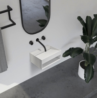 Тумба с раковиной ABBER Stein AS2645-0.8 подвесная, белая матовая - Gidratop.ru изображение