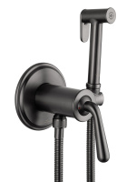 Смеситель с гигиеническим душем встраиваемый WONZON & WOGHAND STEAM, Темный графит (WW-88829008-BGM) - Gidratop.ru изображение