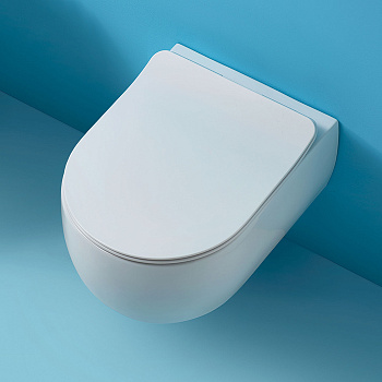 унитаз подвесной 50х36см, цвет: белый матовый