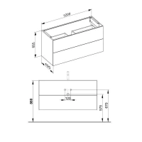 Тумба под раковину Keuco Plan 32983140000, 120 см, подвесная, 2 ящика, цвет трюфель глянцевый - Gidratop.ru изображение