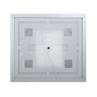 Зеркало в алюминиевой раме со встроенным светильником и сенсорным выключателем по периметру рамы, SPC-KRAFT-900-800-SENS-AL, 900x800x32 мм - Gidratop.ru изображение