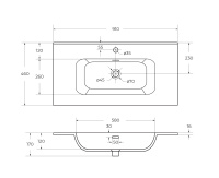 Керамическая раковина CZR-8095-90, 910x460x170 - Gidratop.ru изображение