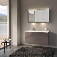 Тумба под раковину Keuco Plan 32963140000, 80 см, подвесная, 2 ящика, цвет трюфель глянцевый - Gidratop.ru изображение