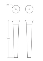 Ножки для шкафчика, комплект 2 штуки, высота 43 см, дерево 40443 Bianco opaco, 9x9x43 - Gidratop.ru изображение