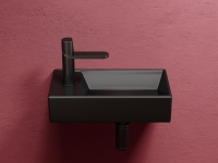 Умывальник подвесной прямоугольный (чаша справа, отверстие под смеситель слева) цвет черный матовый Element 407x217x100 - Gidratop.ru изображение