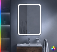 MULTICOLORE Зеркало со встроенной разноцветной подсветкой RGB и сенсорным выключателем CZR-SPC-MC-600-800-RGB-TCH, 12V, 220-240V, 600x800x30 - Gidratop.ru изображение