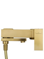 Смеситель для ванны с душем WONZON & WOGHAND CUBE, Брашированное золото (WW-88639016- BG) - Gidratop.ru изображение