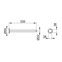 Полотенцедержатель Keuco Plan 14923370000, 34 см, черный матовый - Gidratop.ru изображение