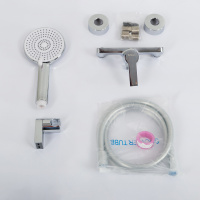 AURORA Смеситель для душа в комплекте с ручным душем, шлангом и держателем, хром AURORA-ESDM-CRM - Gidratop.ru изображение