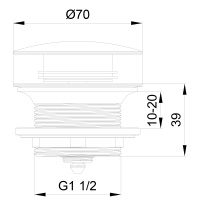 Донный клапан для ванны WONZON & WOGHAND, Брашированный никель (WW-SS105-BN) - Gidratop.ru изображение