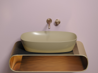 Умывальник чаша накладная овальная (цвет Капучино Матовый) Element 600x380x138мм - Gidratop.ru изображение