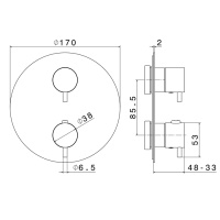 Newform X-STEEL 316 Наружная часть для термостата, с переключателем до 5 источников (для 31061/31020/27888/27889) цвет: PVD Brushed pale gold - Gidratop.ru изображение