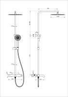 Душевая система WONZON & WOGHAND STICK, Брашированное золото (WW-88739017-BG) - Gidratop.ru изображение
