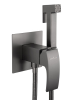 Смеситель с гигиеническим душем встраиваемый WONZON & WOGHAND FIT, Темный графит (WW-88829009-BGM) - Gidratop.ru изображение