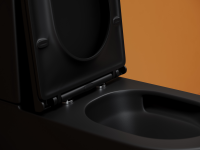 Напольный пристенный унитаз Metropol смыв Торнадо черный матовый CN4001TMB - Gidratop.ru изображение