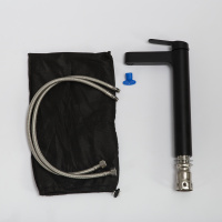 DELTA Смеситель для накладных раковин без донного клапана, чёрный матовый, DEL-LMC-NERO - Gidratop.ru изображение