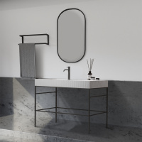 Консоль с раковиной ABBER Stein AS2647 напольная, белая матовая - Gidratop.ru изображение