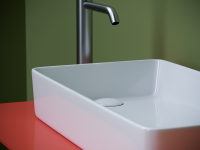 Раковина накладная со смещенным сливом, с возможностью установки на столешницу под стиральную машину, 620x340x110, цвет белый - Gidratop.ru изображение