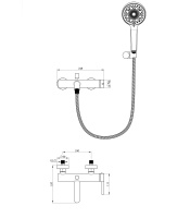 Смеситель для ванны с душем WONZON & WOGHAND STICK, Темный графит (WW-88639017-BGM) - Gidratop.ru изображение