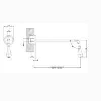 Gessi Goccia настенный излив с инд.длиной (115-300мм), для монтажа с удаленным управлением 33700/33743 (не входит в комплект), цвет: хром - Gidratop.ru изображение