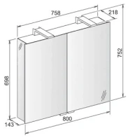Зеркальный шкаф Keuco Royal Universe 12703 171301, 80 см - Gidratop.ru изображение