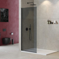 душевая перегородка универсальная LIBERTA-L-1-TB-100-GR-NERO - Gidratop.ru изображение