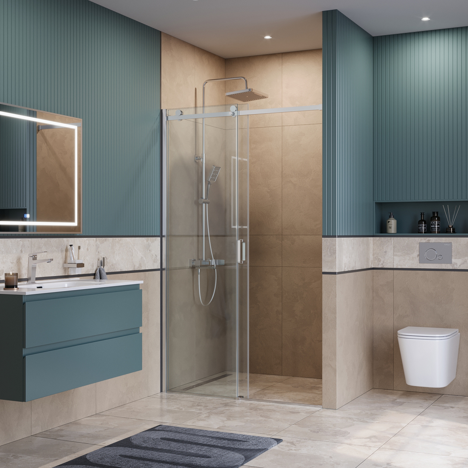 Душевая дверь BelBagno SOFT_CLOSE-2-BF-1-130-C-Cr