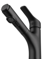 Смеситель для раковины с выдвижным изливом WONZON & WOGHAND, Черный матовый (WW-AE4151-MB) - Gidratop.ru изображение