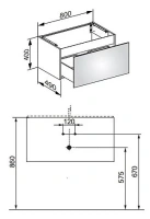 Тумба под раковину Keuco Plan 80 x 40 см подвесная, белый, 32961300000 - Gidratop.ru изображение
