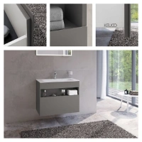 Тумба под раковину Keuco Stageline 32862290000, 80 см, 1 ящик, цвет инокс матовый - Gidratop.ru изображение