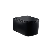 Унитаз подвесной Ultra VT1-32MB безободковый, цвет матовый черный, ультратонкое soft-close сиденье - Gidratop.ru изображение