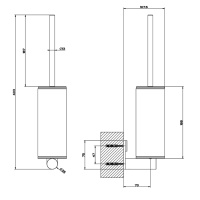 GESSI 316 ершик настенный, цвет: белая колба/brushed black metal pvd - Gidratop.ru изображение
