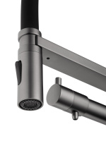 Смеситель для кухни с гибким изливом и подключением фильтра WONZON & WOGHAND, Темный графит (WW-88458007-BGM) - Gidratop.ru изображение