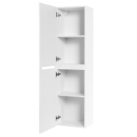 ETNA Шкаф подвесной с двумя распашными дверцами с доводчиками, с двумя полками, левосторонний, Bianco Lucido, 400x300x1500, ETNA-1500-2A-SC-BL-P-L - Gidratop.ru изображение