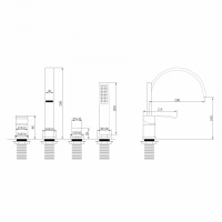 Смеситель ABBER Wasserfall AF8613G на борт ванны, золото матовое - Gidratop.ru изображение