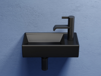 Умывальник подвесной прямоугольный (чаша слева, отверстие под смеситель справа) цвет черный матовый Element 407x217x100 - Gidratop.ru изображение