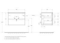 ACQUA База под раковину подвесная с двумя выкатными ящиками, Pino Scania, 700x450x500, ACQUA-700-2C-SO-PS - Gidratop.ru изображение