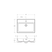 CEZARES раковина керамическая 600x465, CZR-MIL-60-LVB - Gidratop.ru изображение