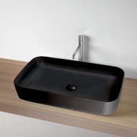 Раковина 70х43 см, без отв., цвет: черный матовый - Gidratop.ru изображение