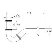 Сифон для биде 310мм, бронза - Gidratop.ru изображение