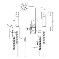 Gessi Origini гигиенический душ, шланг 1250 мм, цвет: Black Metal Brushed PVD - Gidratop.ru изображение