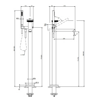 Gessi Anello напольный смеситель для ванны (внешние части), цвет:Black XL - Gidratop.ru изображение