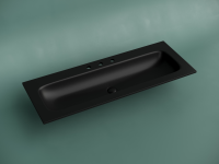 Раковина накладная мебельная CERAMICANOVA Grace прямоугольная 1210x457x137 с тремя отверстиями под смеситель цвет черный матовый CN7024MB - Gidratop.ru изображение