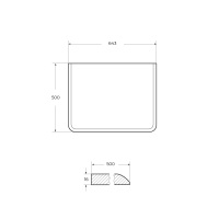 IDRA Столешница из МДФ 55830 Rovere Tabacco, 64x50x1,6 - Gidratop.ru изображение