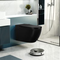 Комплект ABBER подвесной унитаз Bequem AC1108PMB белый с импульсным смывом с инсталляцией AC0101P - Gidratop.ru изображение