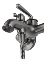 Смеситель для ванны с душем WONZON & WOGHAND STEAM, Темный графит (WW-88639008-BGM) - Gidratop.ru изображение