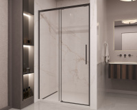 Душевая дверь Stella VDS-1ST110CLB, 1100, черный, стекло прозрачное - Gidratop.ru изображение