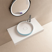 Раковина накладная ABBER Stein AS2604Blau голубая - Gidratop.ru изображение