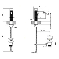 GESSI 316 смеситель для биде на 1 отверстие, с донным клапаном, излив 118мм, цвет: steel brushed - Gidratop.ru изображение